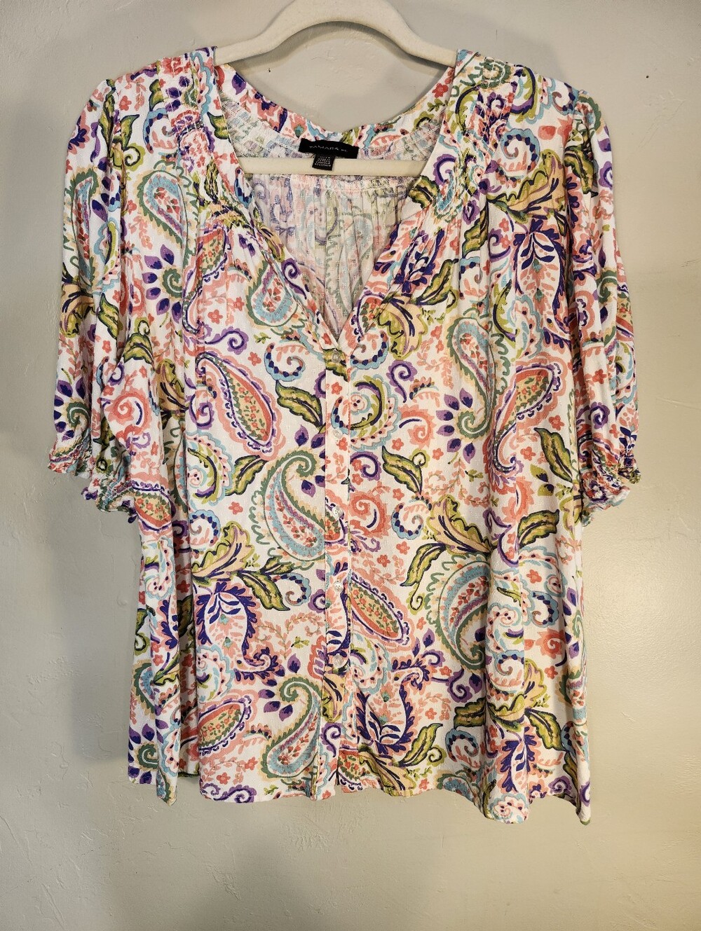 Tamara H. Paisley V-Neck Blouse - Multicolor